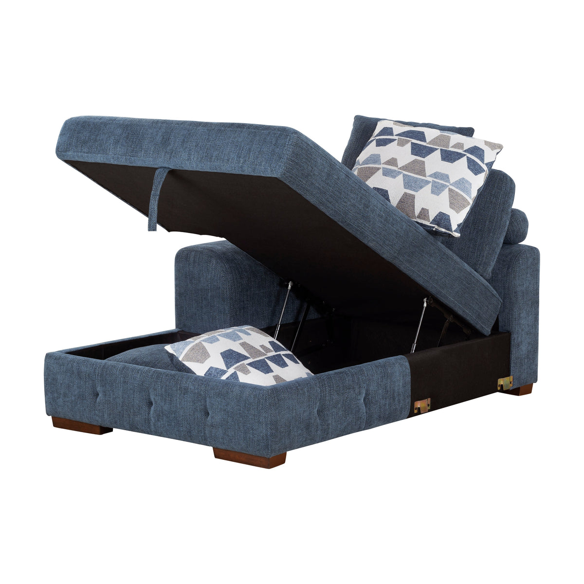 Raife Blue 3-Piece Sectional with Left and Right Chaise by Homelegance at Eve Furniture