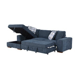 Raife Blue 3-Piece Sectional with Left Chaise and Ottoman by Homelegance at Eve Furniture