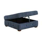 Raife Blue 3-Piece Sectional with Left Chaise and Ottoman by Homelegance at Eve Furniture