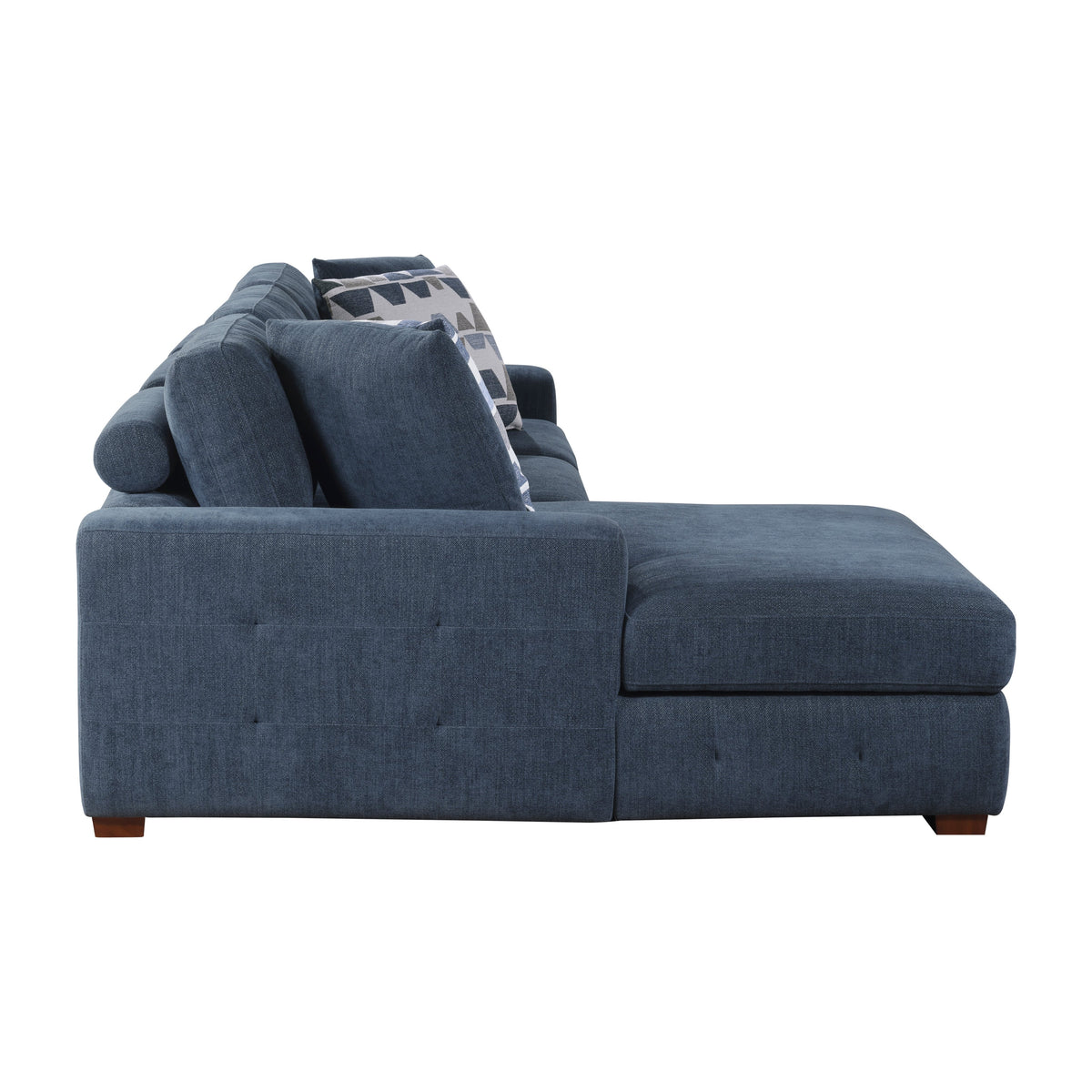 Raife Blue 3-Piece Sectional with Left Chaise and Ottoman by Homelegance at Eve Furniture