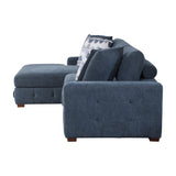 Raife Blue 3-Piece Sectional with Left Chaise and Ottoman by Homelegance at Eve Furniture