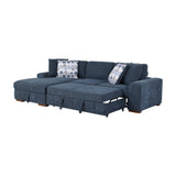 Raife Blue 3-Piece Sectional with Left Chaise and Ottoman by Homelegance at Eve Furniture