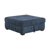 Raife Blue 3-Piece Sectional with Right Chaise and Ottoman by Homelegance at Eve Furniture