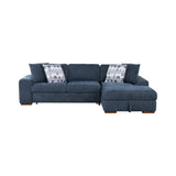 Raife Blue 3-Piece Sectional with Right Chaise and Ottoman by Homelegance at Eve Furniture