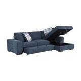 Raife Blue 3-Piece Sectional with Right Chaise and Ottoman by Homelegance at Eve Furniture