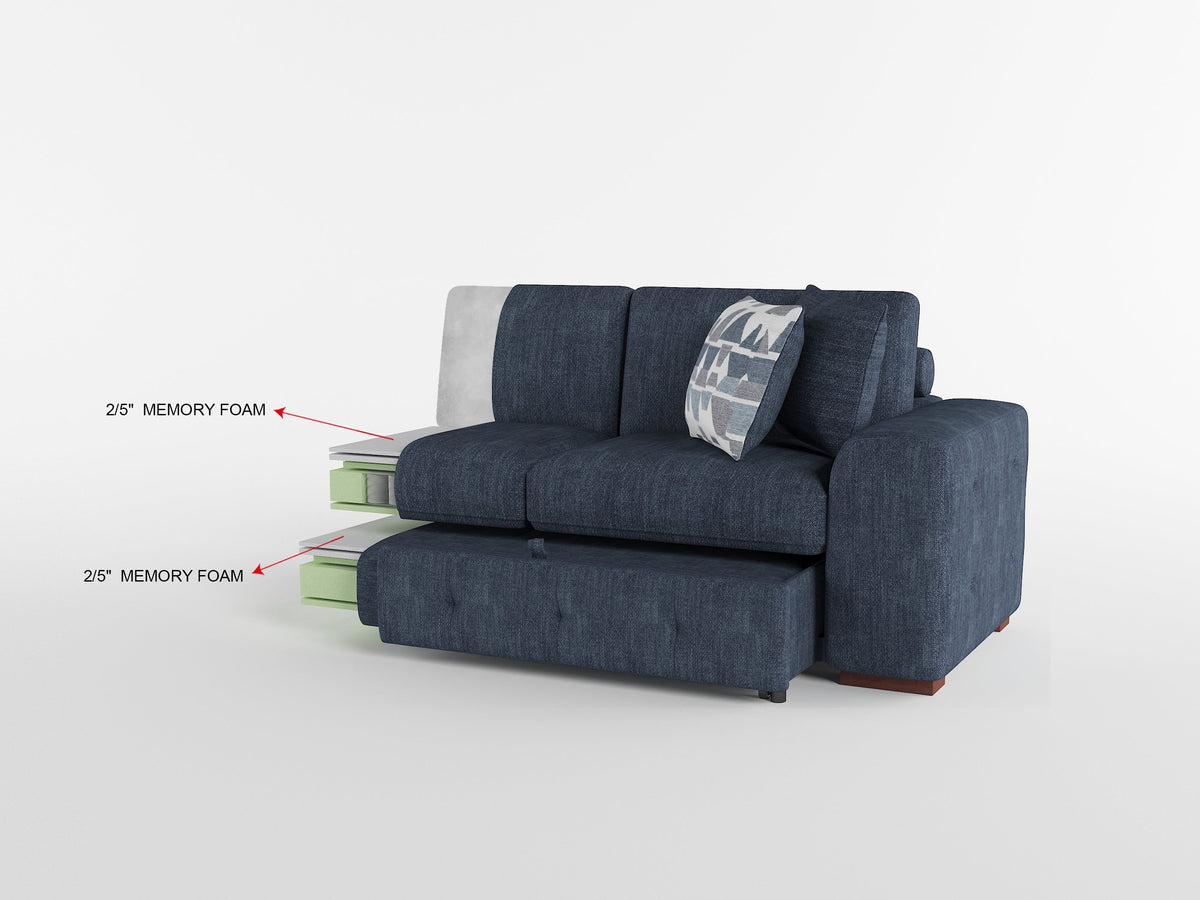 Raife Blue 4-Piece Sectional with Left Chaise by Homelegance at Eve Furniture