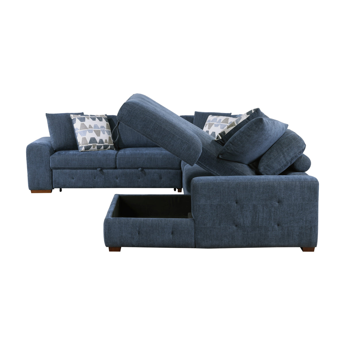 Raife Blue 4-Piece Sectional with Left Chaise by Homelegance at Eve Furniture