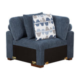 Raife Blue 4-Piece Sectional with Left Chaise by Homelegance at Eve Furniture