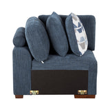 Raife Blue 4-Piece Sectional with Left Chaise by Homelegance at Eve Furniture