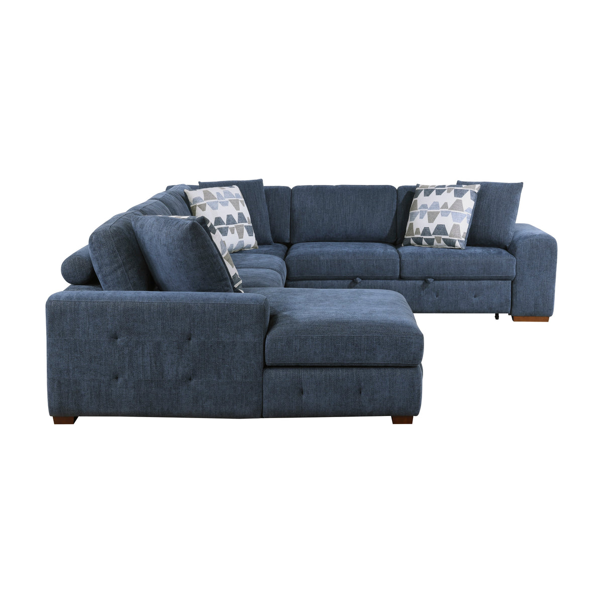 Raife Blue 4-Piece Sectional with Left Chaise by Homelegance at Eve Furniture