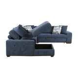 Raife Blue 4-Piece Sectional with Left Chaise by Homelegance at Eve Furniture