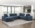 Raife Blue 4-Piece Sectional with Left Chaise by Homelegance at Eve Furniture