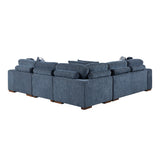 Raife Blue 4-Piece Sectional with Right Chaise and Pull-out Bed by Homelegance at Eve Furniture