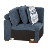 Raife Blue 4-Piece Sectional with Right Chaise and Pull-out Bed by Homelegance at Eve Furniture