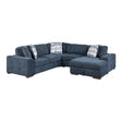 Raife Blue 4-Piece Sectional with Right Chaise and Pull-out Bed by Homelegance at Eve Furniture