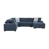 Raife Blue 4-Piece Sectional with Right Chaise by Homelegance at Eve Furniture