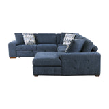 Raife Blue 4-Piece Sectional with Right Chaise by Homelegance at Eve Furniture