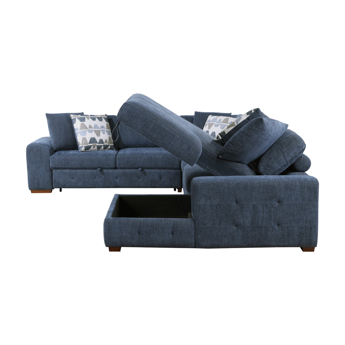 Raife Blue 4-Piece Sectional with Right Chaise by Homelegance at Eve Furniture