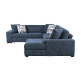 Raife Blue 5-Piece Right Chaise Sectional with Ottoman by Homelegance at Eve Furniture