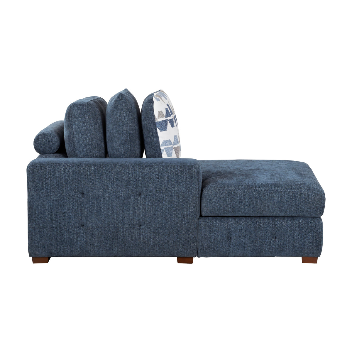Raife Blue 5-Piece Sectional with Left Chaise and Storage Ottoman by Homelegance at Eve Furniture