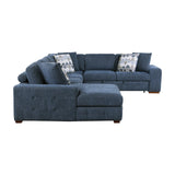 Raife Blue 5-Piece Sectional with Left Chaise and Storage Ottoman by Homelegance at Eve Furniture