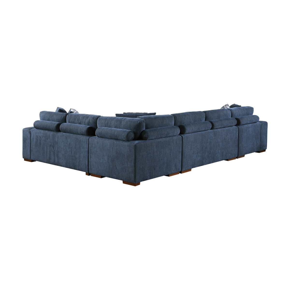 Raife Blue 5-Piece Sectional with Left Chaise and Storage Ottoman by Homelegance at Eve Furniture