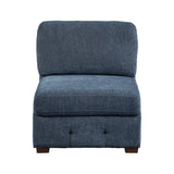 Raife Blue 5-Piece Sectional with Right Chaise and Pull-out Bed by Homelegance at Eve Furniture