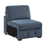 Raife Blue 5-Piece Sectional with Right Chaise and Pull-out Bed by Homelegance at Eve Furniture