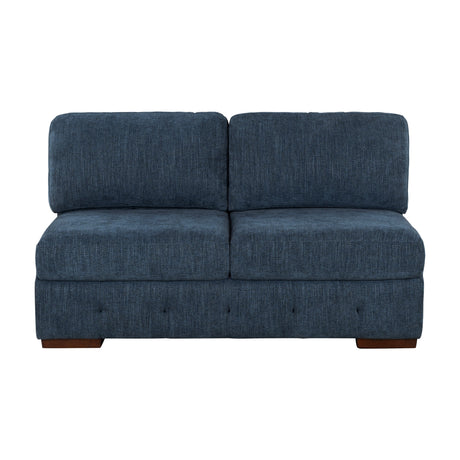 Raife Blue 5-Piece Sectional with Right Chaise and Pull-out Bed by Homelegance at Eve Furniture