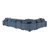 Raife Blue 5-Piece Sectional with Right Chaise and Pull-out Bed by Homelegance at Eve Furniture