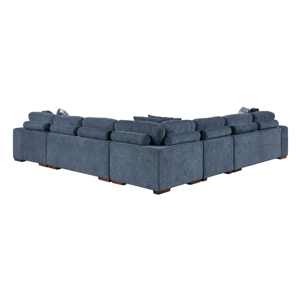 Raife Blue 5-Piece Sectional with Right Chaise and Pull-out Bed by Homelegance at Eve Furniture