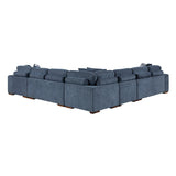 Raife Blue 5-Piece Sectional with Right Chaise and Pull-out Bed by Homelegance at Eve Furniture