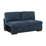 Raife Blue 5-Piece Sectional with Right Chaise and Storage Ottoman by Homelegance at Eve Furniture