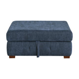 Raife Blue 5-Piece Sectional with Right Chaise and Storage Ottoman by Homelegance at Eve Furniture