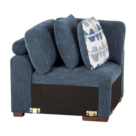 Raife Blue 6-Piece Right Chaise Sectional with Ottoman by Homelegance at Eve Furniture