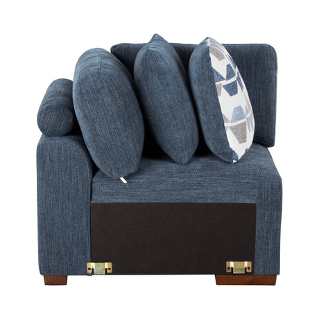 Raife Blue 6-Piece Right Chaise Sectional with Ottoman by Homelegance at Eve Furniture