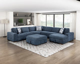 Raife Blue 6-Piece Right Chaise Sectional with Ottoman by Homelegance at Eve Furniture