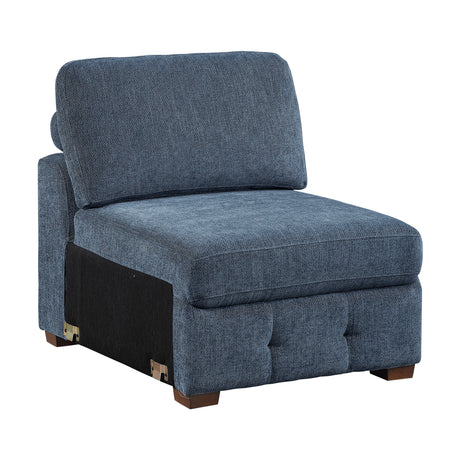 Raife Blue 6-Piece Right Chaise Sectional with Ottoman by Homelegance at Eve Furniture