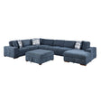 Raife Blue 6-Piece Right Chaise Sectional with Ottoman by Homelegance at Eve Furniture