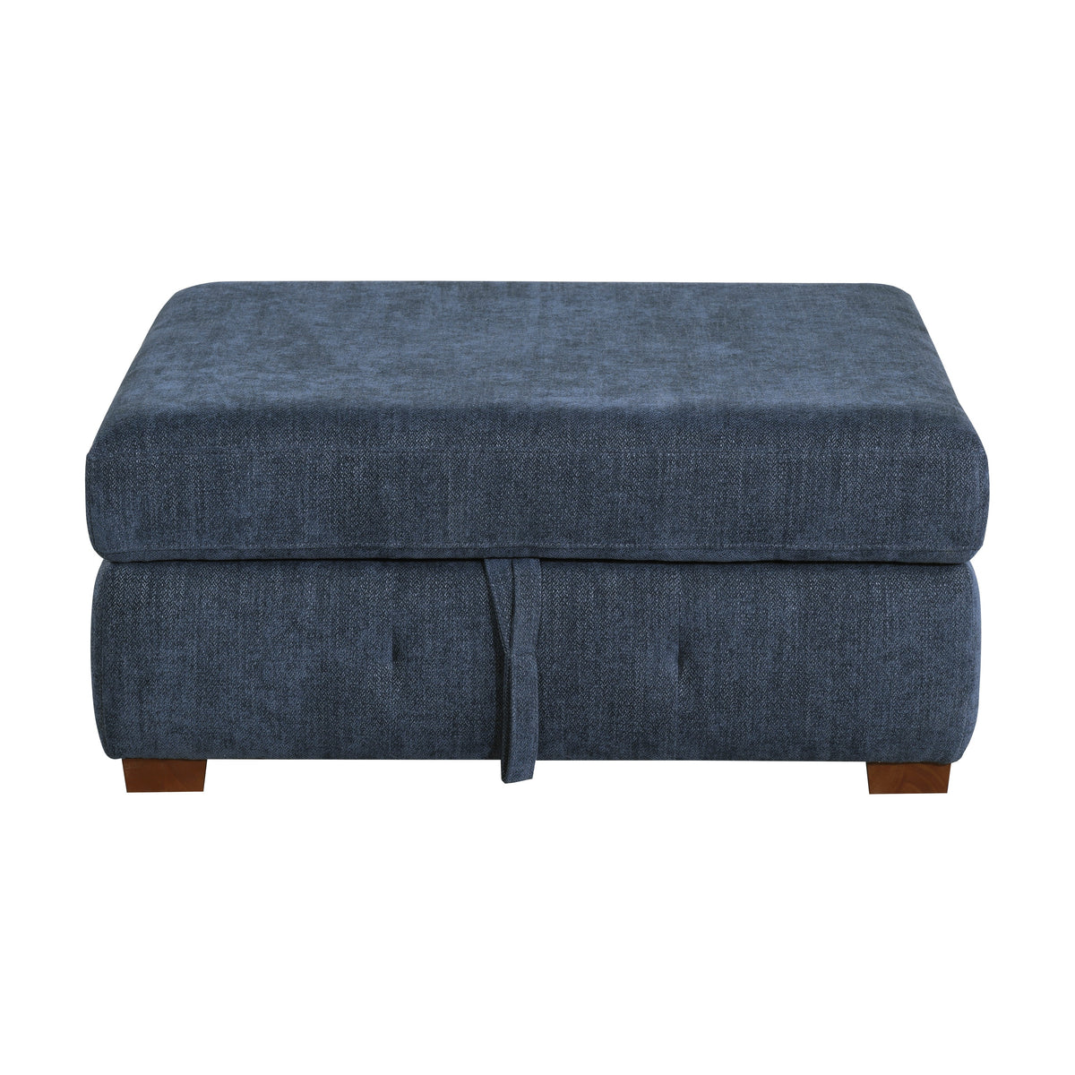 Raife Blue Storage Ottoman by Homelegance at Eve Furniture