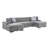Raife Gray 3-Piece Sectional with Left and Right Chaise by Homelegance at Eve Furniture