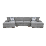 Raife Gray 3-Piece Sectional with Left and Right Chaise by Homelegance at Eve Furniture