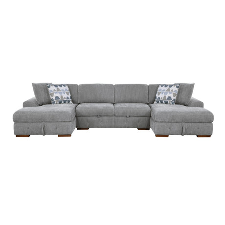 Raife Gray 3-Piece Sectional with Left and Right Chaise by Homelegance at Eve Furniture