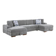 Raife Gray 3-Piece Sectional with Left and Right Chaise by Homelegance at Eve Furniture