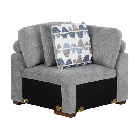 Raife Gray 4-Piece Sectional with Right Chaise and Pull-out Bed by Homelegance at Eve Furniture