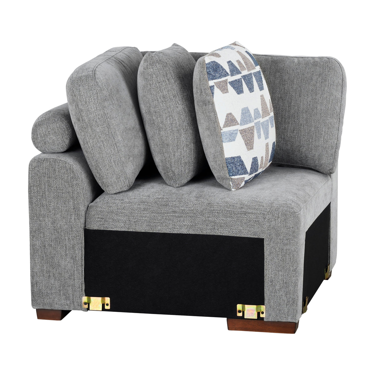 Raife Gray 4-Piece Sectional with Right Chaise and Pull-out Bed by Homelegance at Eve Furniture