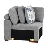 Raife Gray 4-Piece Sectional with Right Chaise and Pull-out Bed by Homelegance at Eve Furniture