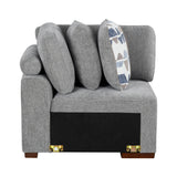 Raife Gray 4-Piece Sectional with Right Chaise and Pull-out Bed by Homelegance at Eve Furniture