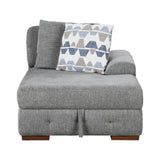 Raife Gray 4-Piece Sectional with Right Chaise and Pull-out Bed by Homelegance at Eve Furniture