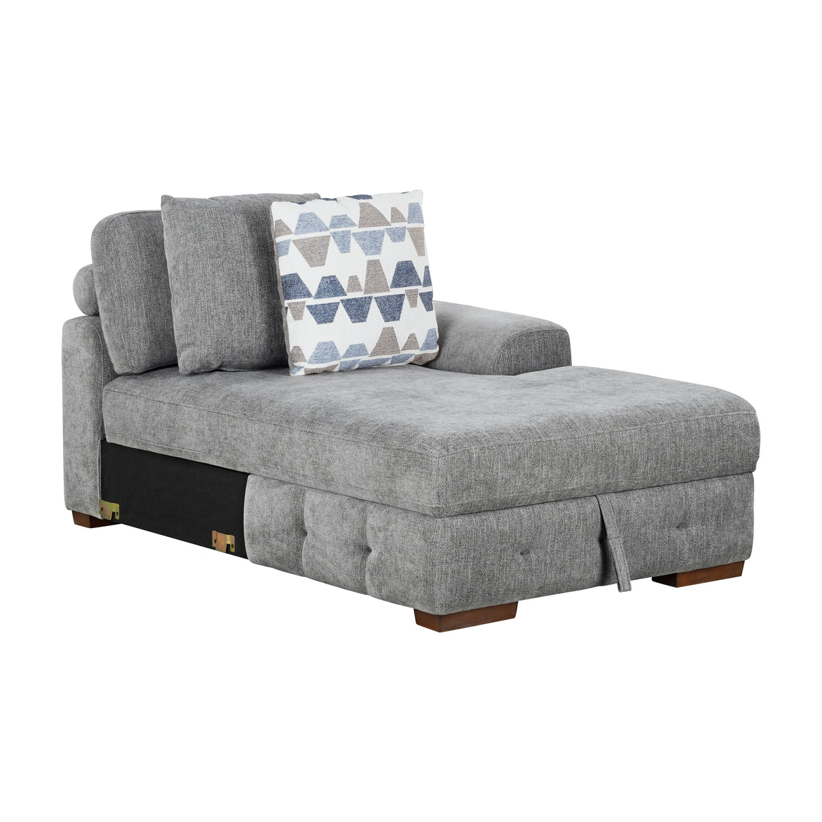 Raife Gray 4-Piece Sectional with Right Chaise and Pull-out Bed by Homelegance at Eve Furniture